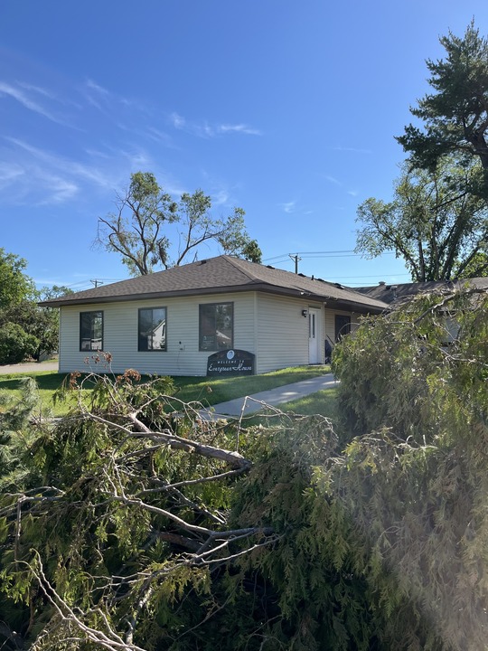Evergreen House - Building with damage