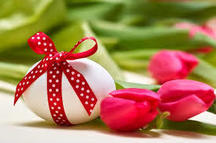 Easter Egg and Tulips
