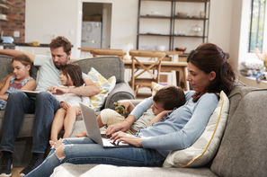 Family Using Wi-Fi