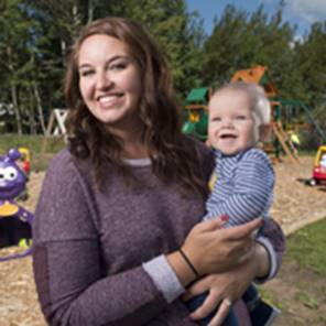 Adult woman and child