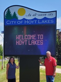 Hoyt Lakes Arena electronic marquee 