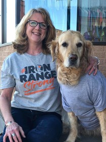 Mayme Barber and her dog