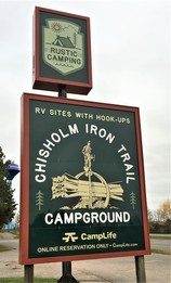 Chisholm Iron Trail Campground Sign