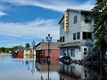 Flooding in downtown Cook, Minnesota