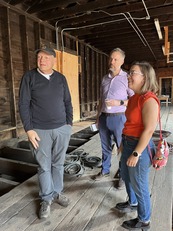 John Ott, Commissioner Matt Varilek and Commissioner Ida Rukavina at Train Depot in Ely