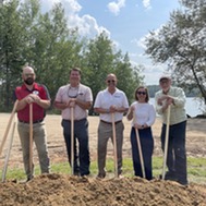 Luke Heikkila, John Skelton, Rep. Dave Lislegard, Commissioner Ida Rukavina, Mayor Doug Gregor.