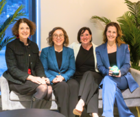 Deborah DeLuca, Duluth Seaway Port Authority; Ida Rukavina, IRRR; Rachel Johnson, APEX; and Lisa Bodine, Giant Voices