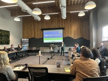 Commissioner Ida Rukavina speaking at Mineland Vision Partnership meeting