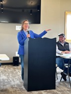 Commissioner Ida Rukavina at Silver Bay multi-modal trailhead ribbon cutting