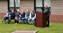 Cook County Public Schools Superintendent Chris Lindholm speaks at groundbreaking ceremony