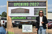Commissioner Ida Rukavina speaks at Pohaki groundbreaking