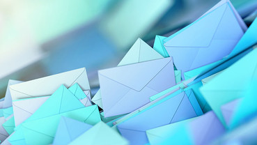Envelopes with blue hue background.