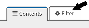 Contents and Filter tabs. Arrow points to Filter.