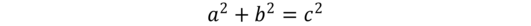 Equation: A squared plus B squared equals C squared.