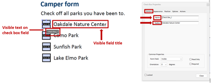 screenshot of Properties>General Tab's Example 2 as described in text.