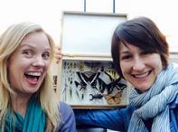 Bug Chicks pose with butterflies