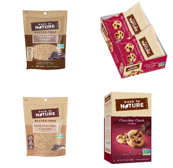 Recalled Back to Nature Granola and Cookie Products