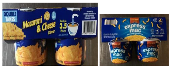 Recalled Cheese Club and Double Takes Instant Macaroni and Cheese Cups
