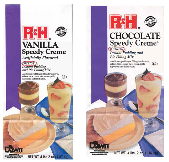 Recalled R & H Speedy Creme Instand Pudding and Pie Filling Mix