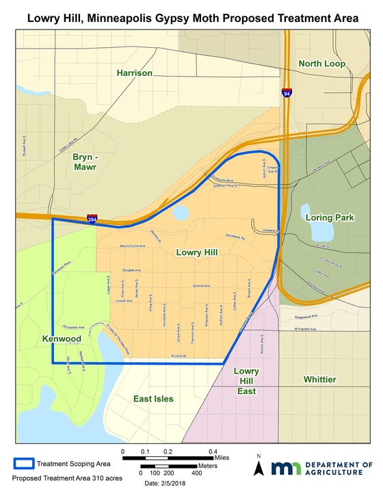 The area runs approximately from I-394 to W 22nd St, and Penn Ave to Lyndale and Hennepin aves
