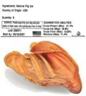 image of recalled pig ear