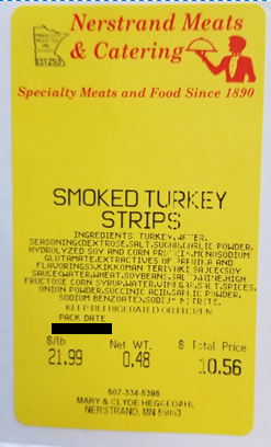 Nerstrand Smoked Turkey Label