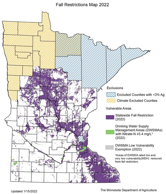 A map outlining the Groundwater Protection Rule