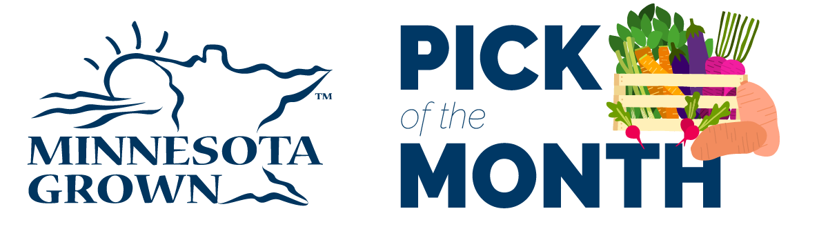 Pick of the Month banner with crate of vegetables