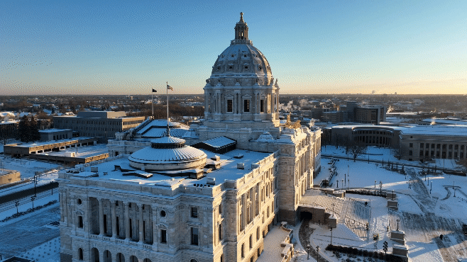 Capitol building seen by aerial view