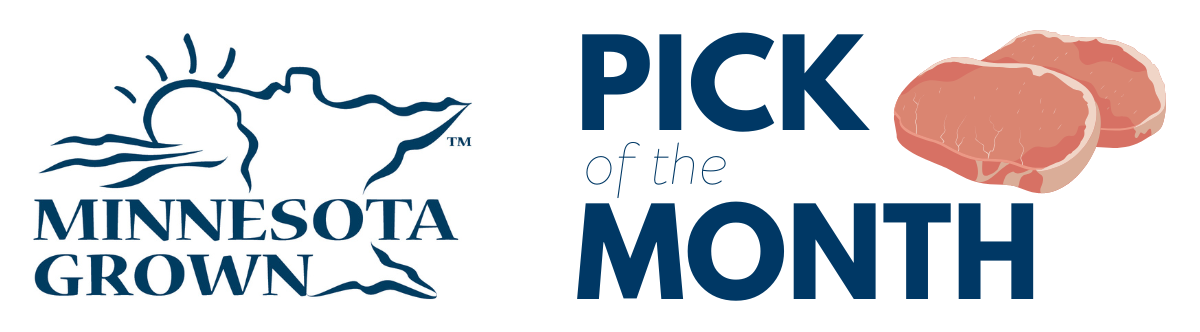 Pick of the Month banner with an illustration of two pork chops.