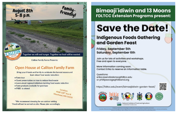 Two flyers stating event information