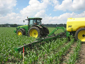 tractor in corn field