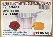 Town brand 1-1/2 Quart Aluminum Saucepan
