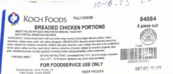 Koch Foods Fully Cooked Breaded Chicken Portions