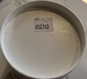 Milkjam toasted coconut non-dairy frozen dessert lot label