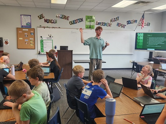 Joe Kamstra in classroom