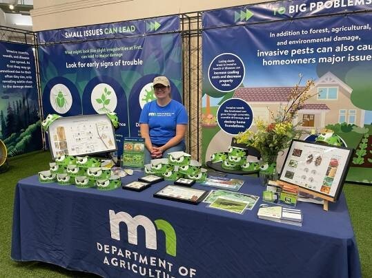 person sitting at table at Minnesota State fair