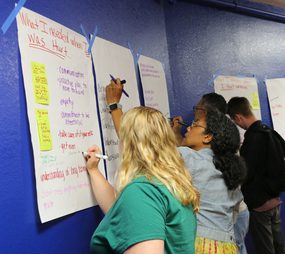 People Writing Ideas Down During Restorative Practices Training