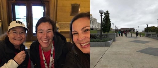 Special Education Division staff Kris Oien, Holly Anderson and Lindsey Horowitz at White Cane Day 2019, Minnesota State Capitol