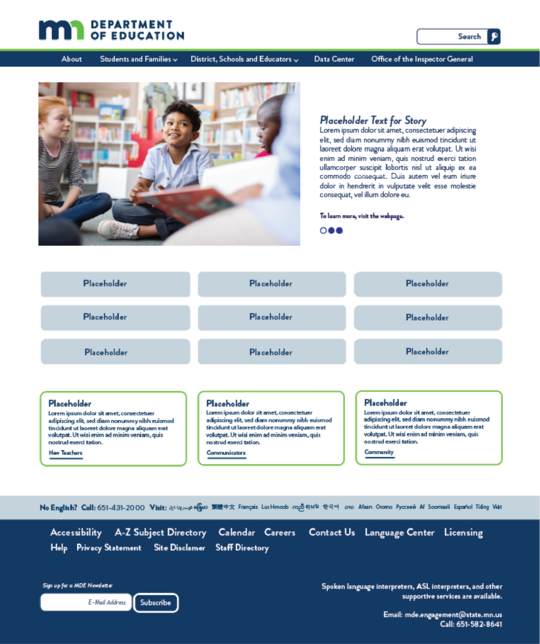 Redesign of MDE Homepage