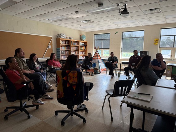 Educators gathered in circle in Cloquet, MN.