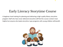 screenshot of early literacy course front page