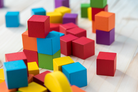 Colored wooden blocks