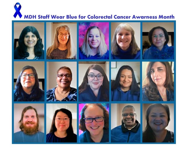 MDH Staff Wear Blue for Colorectal Cancer Awaareness Month 