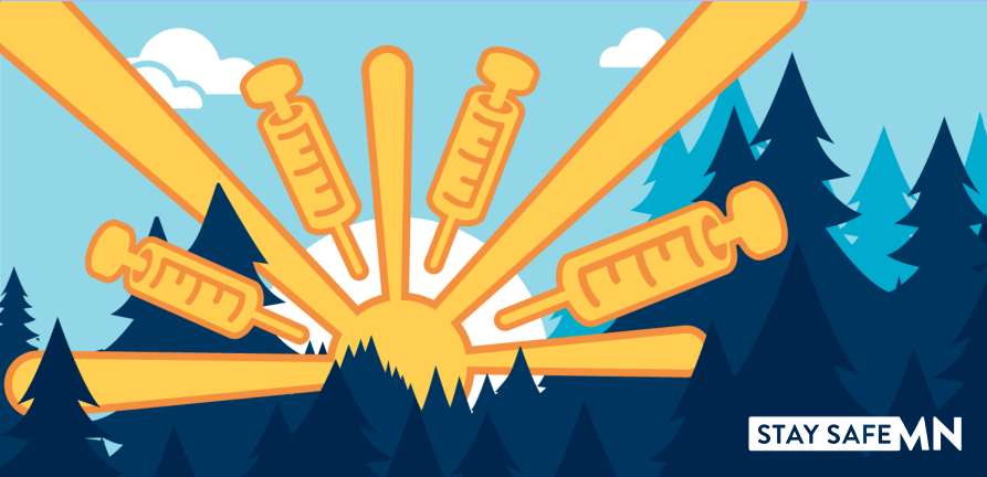 Illustration of a sunrise, beaming with shots