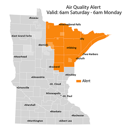 Air quality alert map for July 9, 2021