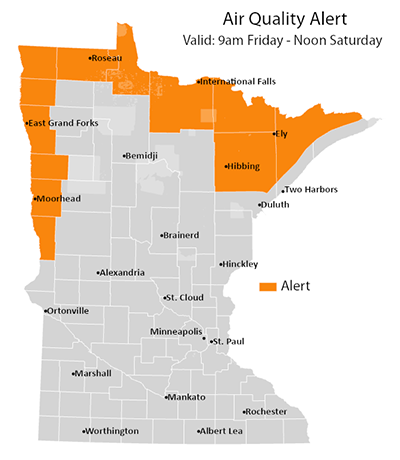 Air quality alert map