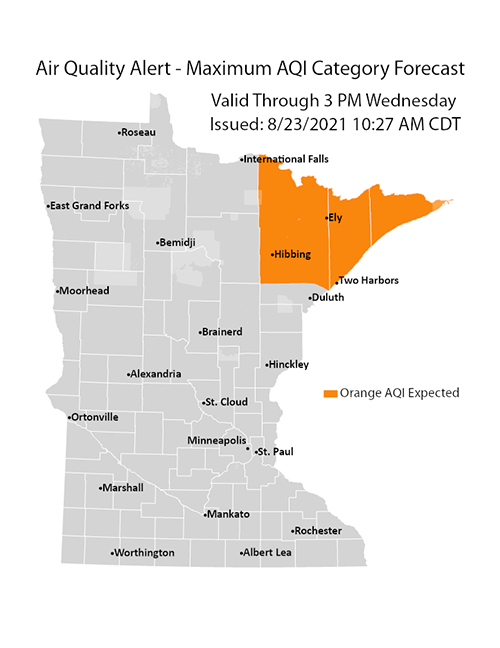 Air quality alert map