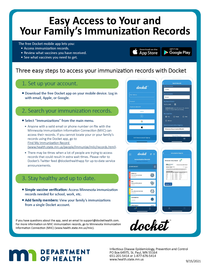 Easy Access to Your and Your Family's Immunization Records fact sheet thumbnail