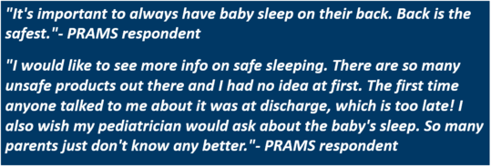Infant Safe Sleep Comments- Minnesota PRAMS Respondent